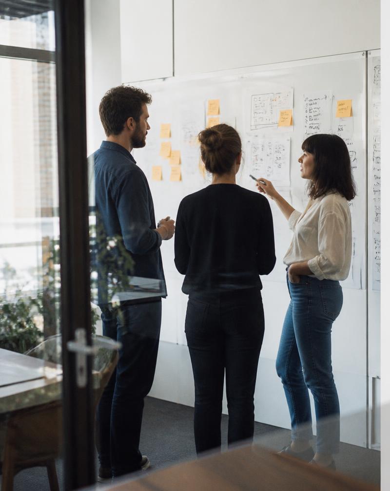 Team working through a portfolio strategy session